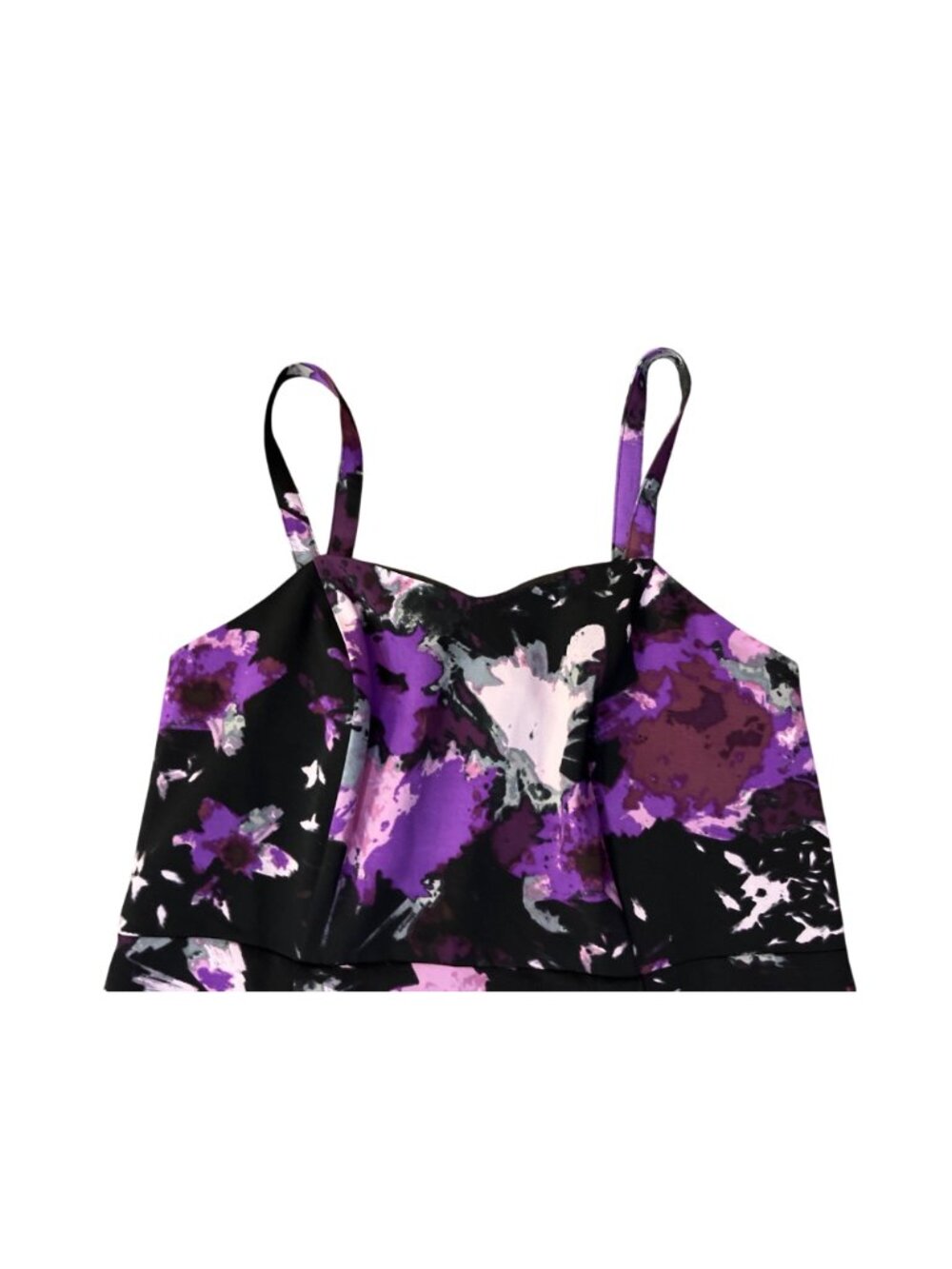 Lane Bryant Floral Dress Womens 16 Purple Black NEW Defects No Belt - Picture 12 of 14